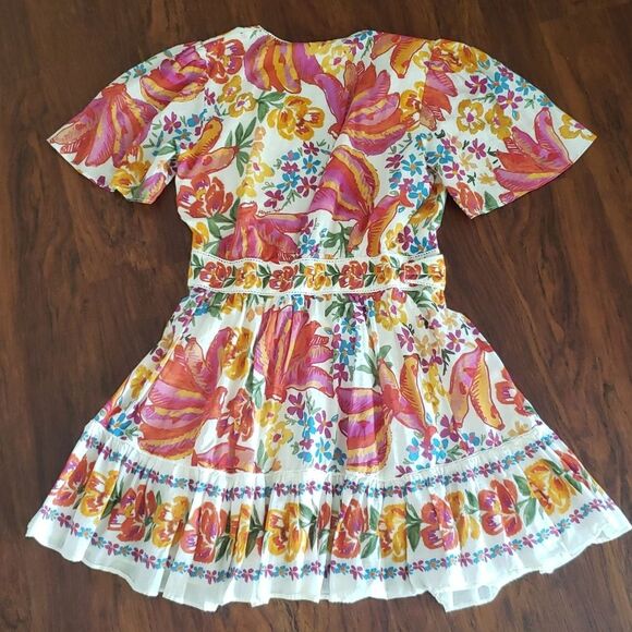 SÉZANE X FARM RIO Tropical Chic Coquette Girl Floral Kalhila Wrap Dress Size 42 - Picture 7 of 7